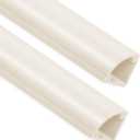 136in Corner Cable Concealer, Large Corner Cord Hider, Wire Covers for Cords, Paintable Cord Cover, Cable Management Channel Raceway for Wall, Floor Baseboard, Ceiling -8 XL 17 in Beige