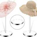 Hdkwby Acrylic Hat Display Stand 2 Pack- Thickened Base for Helmet, Wig - Multi-Use for Perfumery, Watch, Glass, Jewelry Collectibles - Home, Office, Retail, Salons, Hotels, Malls ( 11.8Inch Height)