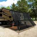 NAIMORUI RV Awning Shade Screen with Zipper, 8'X15'3" RV Awning Front Shade Screen, Black Mesh UV Blocker Sunshade Complete Kits for RV Camper Motorhome Trailer, Black