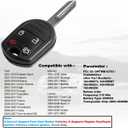 Remote Fobs Fits for Ford Explorer 2001-2015| Mustang 2005-2014| Expedition 2003-2017| Edge 2007-2015 Focus 2006-2011| Lincoln Mercury Sable 2000-2009 Mazda Keyless Entry CWTWB1U793 4D63 Chip 40/80bit (4Btn x2)