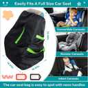 Sublaga Waterproof Car Seat Bags For Airplane Travel, Durable Carseat Cover For Air Travel Car Seat Travel Bag with Shoulder Straps and 2pcs Luggage Tags For Airplane