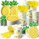 Dandat 350 Pcs Pineapple Party Decorations Summer Plates and Napkins Disposable Tableware Sets Serves 50 Guests Disposable Dinnerware Set Baby Bridal Shower Holiday Party Supplies Favors