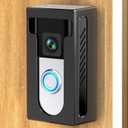 No Drill Adhesive Video Doorbell Mount Compatible for Ring/Blink Wireless Video Doorbell, Not Block Doorbell Sensor, QIBOX Anti-Theft Camera Mount Bracket Cover Holder Corner Kit Accessories (Black)