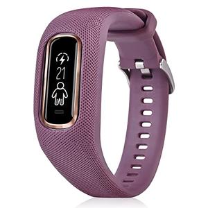 C2D JOY Strap TPU Wristband Compatible with Garmin vivosmart 4, Activity and Fitness Tracker (Berry) Medium