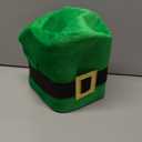 SYQBR Gold Buckle Green Top Hat with Beard for St. Patrick's Day Velvet Leprechaun Hat for Adults, St Patricks Hat Funny Saint Paddys Day Irish Party Favor Costume Accessories
