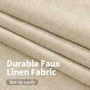YoungsTex Natural Linen 100% Blackout Curtains 45 Inch Length, Short Thermal Insulated Black Out Drapes with Grommet Privacy Room Darkening for Bedroom Window, 2 Panels, 42 X 45 Inch