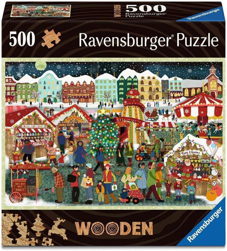 Ravensburger Christmas Market Charm  500 Piece Jigsaw Puzzle | Festive Stalls & Twinkling Lights | A Cozy Holiday Adventure