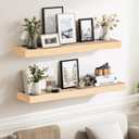 24x8x1.6 inch Floating Shelves Set of 2 Solid Wood Rustic Wood Wall Mounted Shelf for Kitchen, Bathroom, Living Room