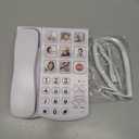 Corded Landline Phones for Seniors - Memory Phone for Dementia/Alzheimers, 9 Big Picture Buttons & One-Click Dialing - Hands-Free Calling, 110dB Loud Ringer - for Visual Hearing & Memory Impairments