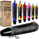 Heat Gun for Crafting, Mini Dual Temp Hot Air Gun Tool for Epoxy Resin, Shrink Wrapping, Vinyl Wrap, Embossing, Electronics, Candle Making, Sublimation, Phone Repair & DIY (Grey/Black)