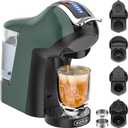KOTLIE Espresso 5in1 Single Serve Coffee Maker, 19Bar Cappuccino&Latte Maker, Cold&Hot Brewing Coffee Machine for K*cup/NES*presso Original/D*olce G*usto/Ground Coffee/44mm ESE(Dark Green)