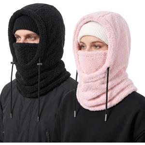 Ski Mask Balalclava Windproof Face Mask Warm Fleece Neck Cover for Cold Weather Helmet Hood for Men & Women