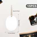 15pcs Sublimation Ceramic Ornaments Blank, 3.15x2.24 Inch White Oval Ceramic Ornament Bulk with Rope for Heat Press Printing Crafting DIY Personalized Christmas Home Decoration