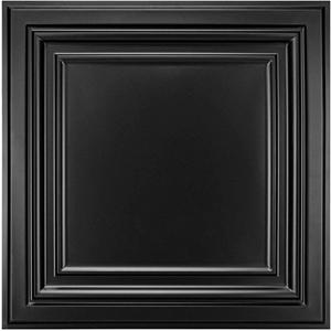Art3d PVC Ceiling Tiles, 2'x2' Plastic Sheet in Black (12-Pack), 24"x24"