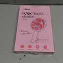 LitBear Travel Makeup Mirror with Lights, Rechargeable Double-Sided 10X/1X Magnifying Mirror, Portable Lighted Beauty Mirror, 3 Color Lighting, Dimmable Touch Screen, Tabletop Handhold Hanging (White) (Rose Gold)