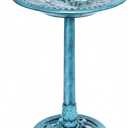 VIVOHOME Bird Bath for Outside, Polyresin Pedestal Bird Baths for Outdoor, Garden, 28 Inch Height Weather-Resistant Birdbaths with 20" Bowl, Blue