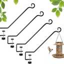 Adnee 4 Pcs Deck Bird Feeder Hanger for Railing-12.5 Inch Deck Railing Plant Hanger with Non Slip Clamp-Deck Rail Planter Hooks for Suet Baskets,Lanterns,Wind Chimes