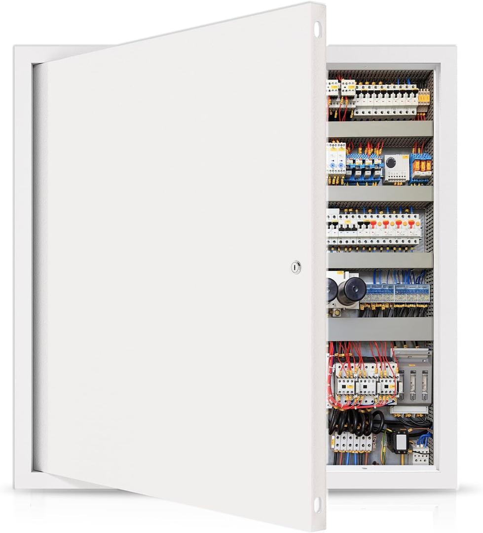 Thick 1mm 20 x 20 Access Panel for Drywall  Heavy-Duty Metal Access Door with Screwdriver Latch, Rust-Proof Attic/Plumbing/Ceiling Access Panel for Drywall for Flush Wall & Ceiling Installation (White)