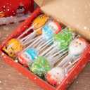 Christmas Lollipops, 24-Pack Christmas Candy, Individually Wrapped, Fruit Flavored Suckers Bulk For Festive Treats