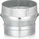 Zonon 6" to 7" Duct Increaser Galvanized Steel Air Vent Pipe Adapter Round Crimped Pipe Connector Fitting Exhaust Fans Bathroom Ventilation Water Gas and HVAC Systems