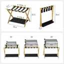 Smart FENDEE Luggage Rack, Folding Luggage Rack for Guest Room, Bamboo Suitcase Stand Holds up to 131 lb, Luggage Stand with Storage Shelf for Hotel, Bedroom (1 Pack)