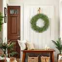 Artificial Christmas Wreath for Front Door - 24 Inch Norfolk Pine Winter Wreaths with Pine Cones Faux Greenery for Wall Window Porch Farmhouse Home Holiday Indoor Outdoor Modern Decor