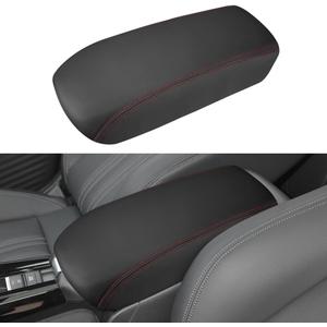 INTGET Center Console Cover for 2026 Honda HRV/HR-V Accessories 2023 2024 2025 Leather Car Armrest Arm Rest Box Lid Middle Console Seat Cover Protector (Red Stitches, 2023+)