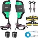 VEVOR Tree Climbing Spikes Set, HeightAdjustable Tree Climbing Gear with Straps & Waist Harness, 350 lbs Load Capacity, Heavy Duty Steel Climb Spurs Arborist Equipment for Fruit Picking Hunting