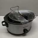 Hamilton Beach 6-Quart Slow Cooker with 3 Cooking Settings, Dishwasher-Safe Stoneware Crock & Glass Lid, Silver (33665G)