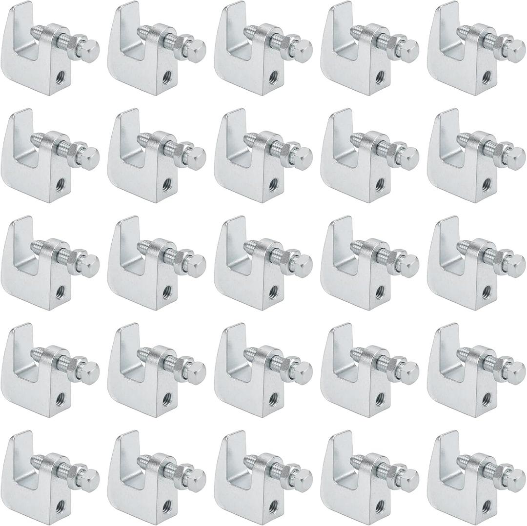 25 Pack Beam Clamps, 3/8" Iron Beam C Clamp with 3/4" Jaw Opening, Wall Ceiling Mount Support Clamp for Copper, PVC Tubing, Zinc-Plated