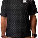 Blue 84 NHL Mens NHL Officially Licensed Short Sleeve Performance Polo Strengthened All Over Print (Medium, Black)