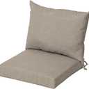 Arden Oceantex Outdoor Dining Chair Cushion Set, 21 x 38, Recycled Fabric, Rain-Proof, Fade Resistant Natural Tan