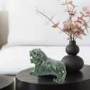 gemshan Handmade Tiger Statue Collectible - Natural Jade Tiger Sculpture for Home Decor Wild Animal Figure Collection Art Carved Figurine Decorative Sculpture Tabletop Home Decor