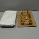 HAPPY KIT 3 Tier Serving Tray Set with Gold Freely Combinable Rack,12 Inch Tiered Tray Stand,Widened Porcelain Platters,Decor Cupcake Stand for Christmas Party Display,Dessert Trays Collapsible (12.5" x 17" x 8.5")
