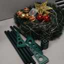 5 Ft Pop Up Christmas Tinsel Tree with Timer Warm White & Multi Color Change Lights Battery Operated Pencil Christmas Slim Tree with 25 Ball Ornaments & Star Xmas Home Indoor Holiday Decor (Green)