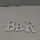 Pooqla Decorative Illuminated BAR Marquee Word Sign (Silver, 3.47" W x 4.21" H x 0.79" D) - LED Sign for Indoor BAR Decor
