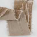 MEEDEE Camel Velvet Ribbon 2 Inch Crinkle Raw Edge Silk Ribbons 2 Rolls 4 Yards Bronze Crushed Ribbons Nude Velvet Ribbon for Christmas Tree, Gift Wrapping, Holiday Decor