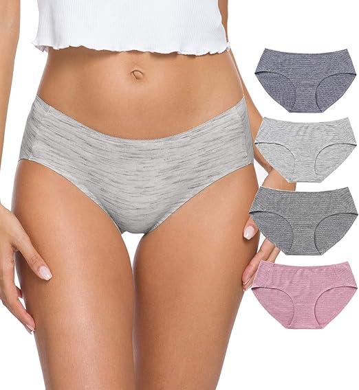 Wealurre Cotton Bikini Women's Breathable Panties Seamless Comfort Underwear 4pcs M