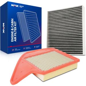 KAX Engine & Cabin Air Filter Kit, Replacement for Dodge Grand Caravan 2011-2020, Chrysler Town & Country 2011-2016, Ram C/V 2012-2015, Volkswagen Routan 2011-2014, Replace# CA11050 CF10743