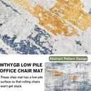 WTHYGB Office Chair Mat for Hardwood Floor Abstract Washable Desk Throw Rug for Rolling Chair Non-Slip Computer Chair Protector 36x60 (Blue Yellow)