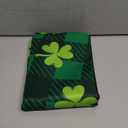 St Patricks Day Tablecloth 60x60 Inch Round Buffalo Plaid Shamrock Table Cover Waterproof Wipeable for Kitchen Restaurant Home Parties Holiday (Green)
