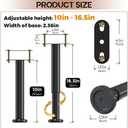 4-Piece Adjustable Height Bed Support Legs, Extra Sturdy Steel with Wider Rubber Base,King, Queen (10"-16.5")