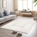 Shatex Jute Rug 5x8 Feet, Handwoven Rustic Area Rug for Bedroom, Living Room, High Traffic Areas, Reversible and Durable Indoor Rug, Off-White