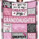 Granddaughter Gifts from Grandma Grandpa Grandparents, Gifts for Granddaghter, Graduation Birthday Christmas Mothers Day Valentine Gifts for Granddaughter, to My Granddaughter Throw Blanket 60inx50in