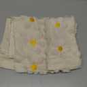 AVOIN colorlife Spring Summer Beige Daisy Throw Pillow Covers Set of 2, 18 x 18 Inch Seasonal Flora Farmhouse Decor Flower Soft Plush Faux Fur Jacquard Cushion Case for Home Sofa