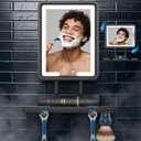 Shinowa Heated Shower Mirror Fogless for Shaving, 360 Adjustable Lighted Shower Mirror with 3 Color Modes, Rechargeable Anti Fog Shower Shaving Mirror with Large Storage Tray & Razor Holder, Black