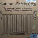Cumbor 29.751.5" Extra Wide Baby Gate for Stairs, Pressure-Mounted Dog Gates for Doorways & Hallways, Auto-Close Walk-Through, No-Trip Design, Child Proof Safety, Dog/Pet Gate for Indoor Use, White