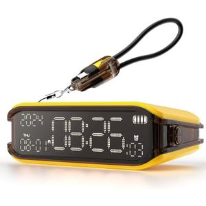 Digital Alarm Clocks for Bedrooms, Small Alarm Clock for Bedside, Loud Alarm for Heavy Sleepers, Adjustable Brightness, 12/24H, Pomodoro Timer