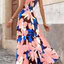 PRETTYGARDEN Womens 2026 Summer Dresses Fashion Clothing Floral Maxi Dress Ruffle Long Flowy Boho Beach Vacation Sundresses (Pink, XXL)