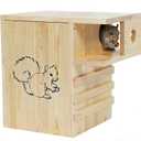 Wooden Squirrel House Outdoor, 12.6" W Large Nesting Box with External Platform for Squirrels and Chipmunks